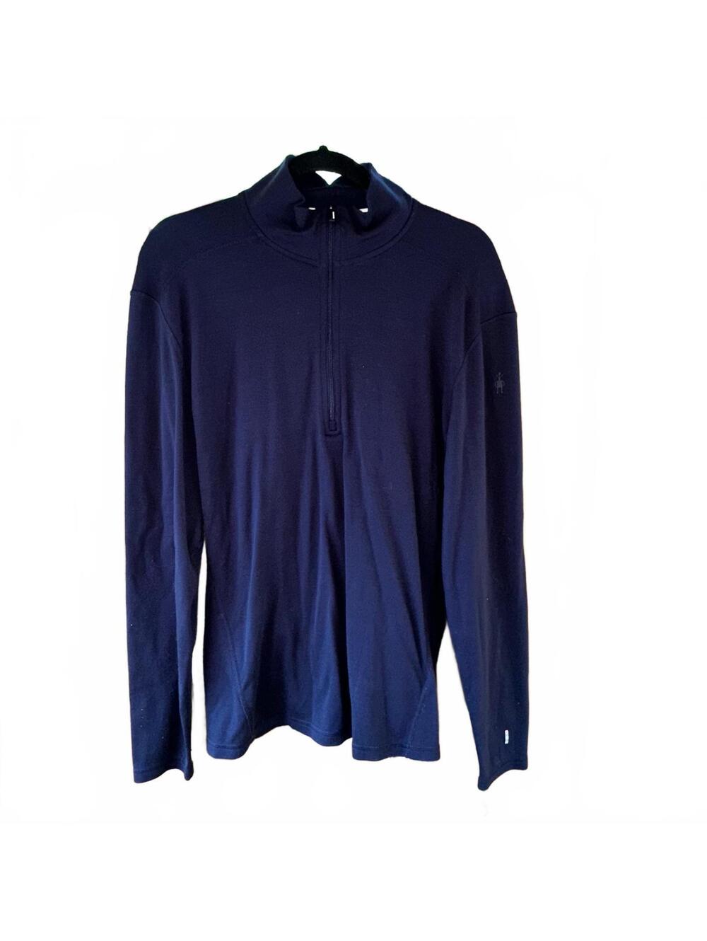 Smartwool Classic Thermal Merino 1/4-Zip Base Layer - Men's Large Dark Navy